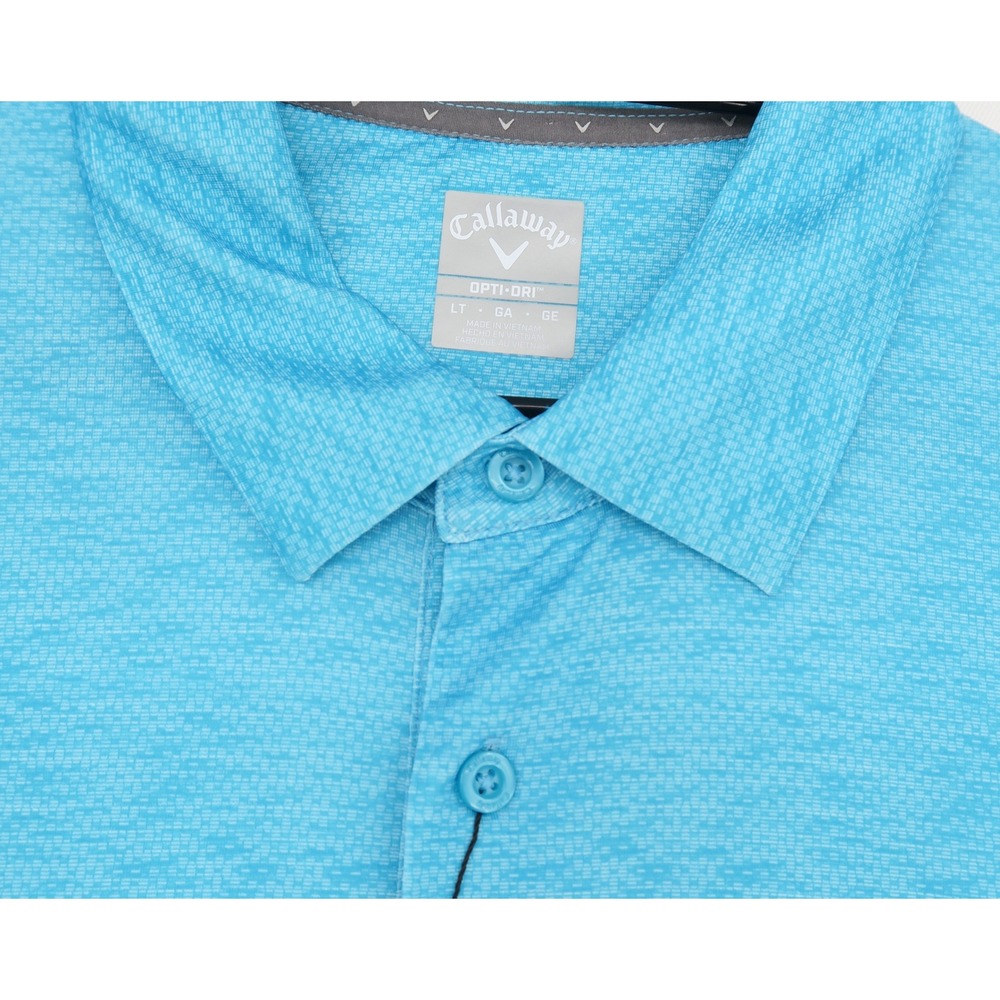Callaway Mens Opti-Dri Golf Polo Shirt Blue Striped Performance UPF 50 Size LT - Picture 11 of 11